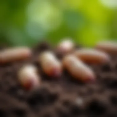 Understanding Grub Infestations Close-up view of grubs in soil