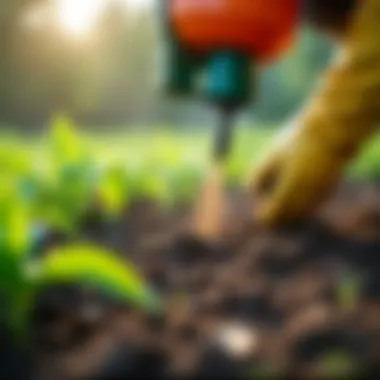 Effective Application Techniques for Grub Killer Applying grub killer in a garden
