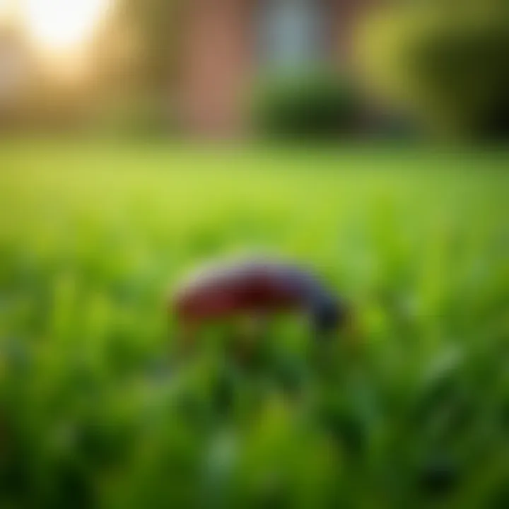 Healthy lawn with signs of pest damage