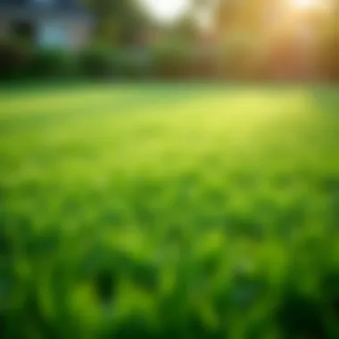 Vibrant lawn with freshly sown grass seed