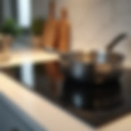 A pristine induction stove surface reflecting light