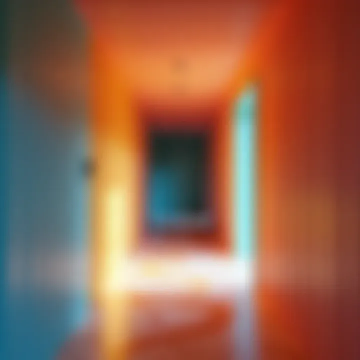 Vibrant color patterns enhancing hallway aesthetics