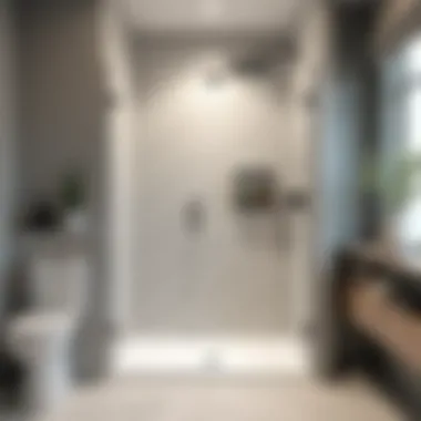 Contemporary Shower Installation in a Half Bath Modern shower design in a compact space