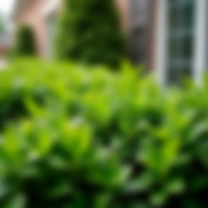 Close-up of lush green foliage showcasing the health of well-cultivated shrubs.