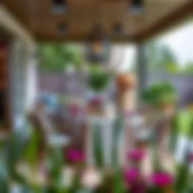 Inviting Outdoor Dining Experience Elegant dining setup in a serene backyard