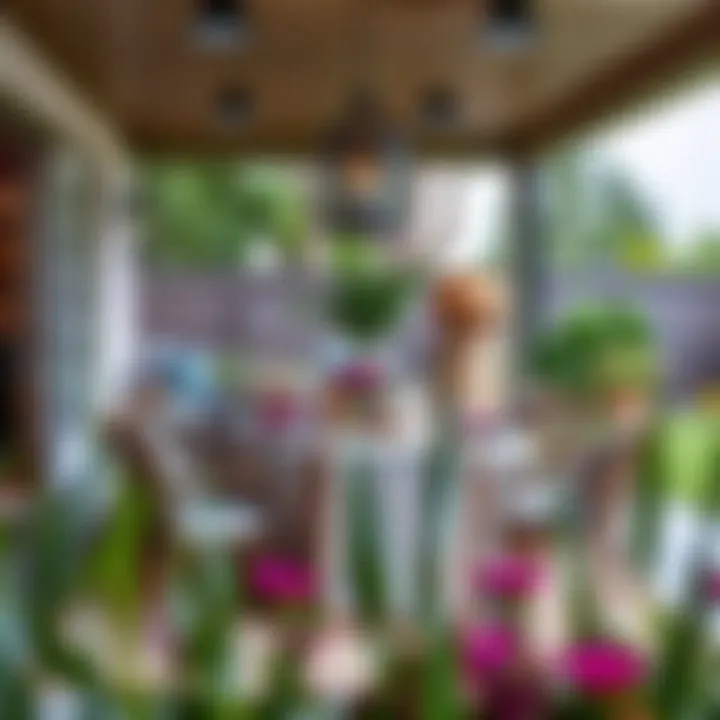 Inviting Outdoor Dining Experience Elegant dining setup in a serene backyard