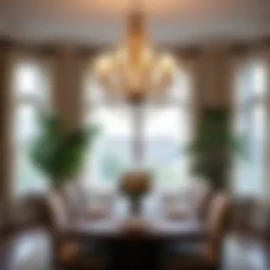 Various chandelier styles in a well-designed dining room