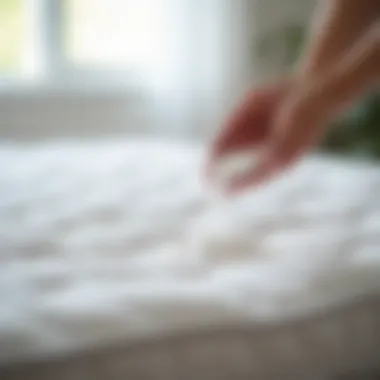 Baking soda sprinkled on a mattress