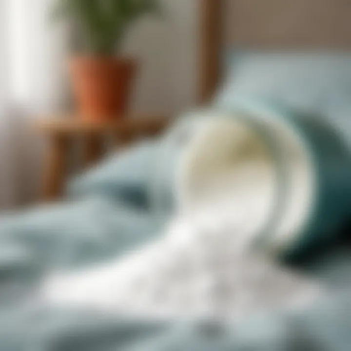 Close-up of baking soda in a container