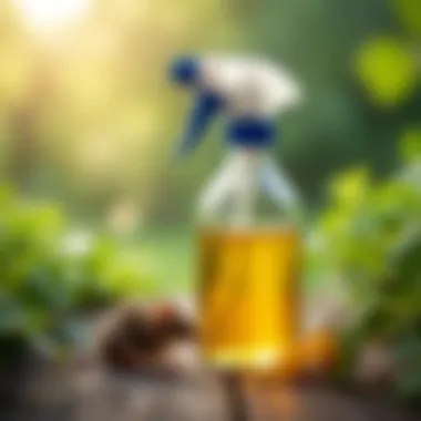 Vinegar as an Eco-Friendly Deterrent Vinegar in a spray bottle with natural surroundings