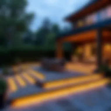 Multi-level deck design with integrated lighting