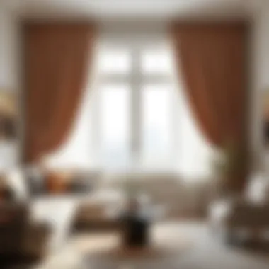 Elegance of Tahari Drapes in Living Spaces Elegant living room adorned with Tahari drapes that enhance the decor