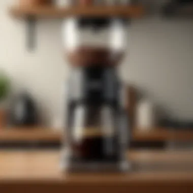 Close-up of the Breville bean grinder showcasing its sleek design and user-friendly interface