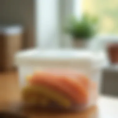 Close-up of a Tupperware container showcasing its airtight lid