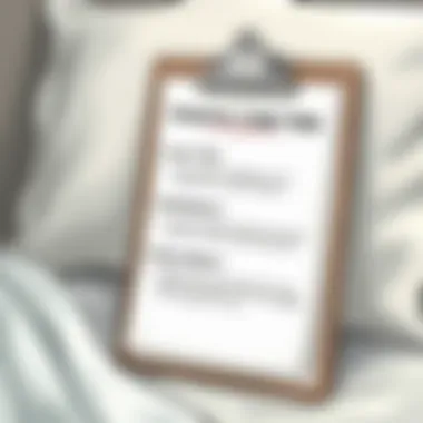 Care tips for maintaining bed sheets displayed on a clipboard