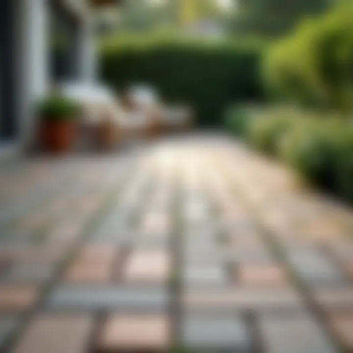 Pavers arranged in a unique pattern on a patio