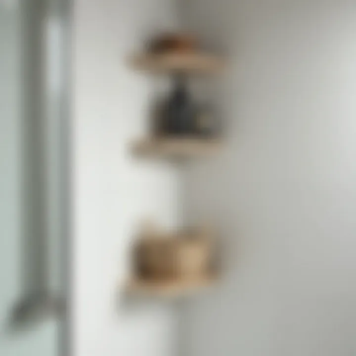 Minimalist shower corner organizer showcasing optimal space use