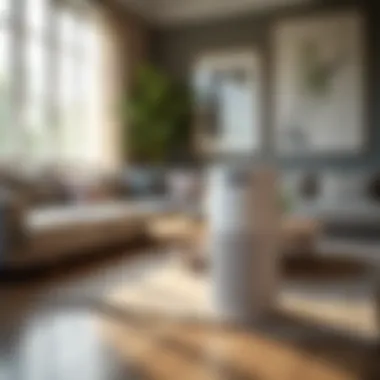 Molekule Air Purifier in Contemporary Home Overview of Molekule Air Purifier in a modern living space