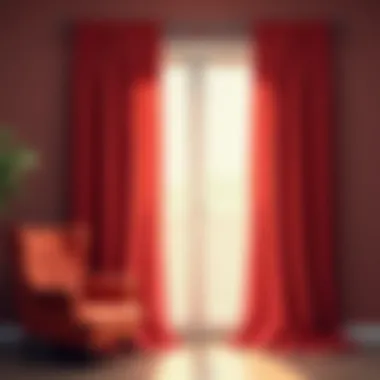 Stylish Red Curtains for Inviting Ambiance Stylish red curtains creating an inviting ambiance in an elegant setting.