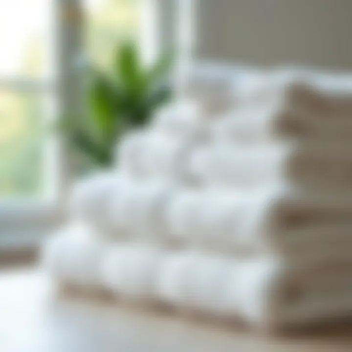 Soft and fluffy towels stacked neatly