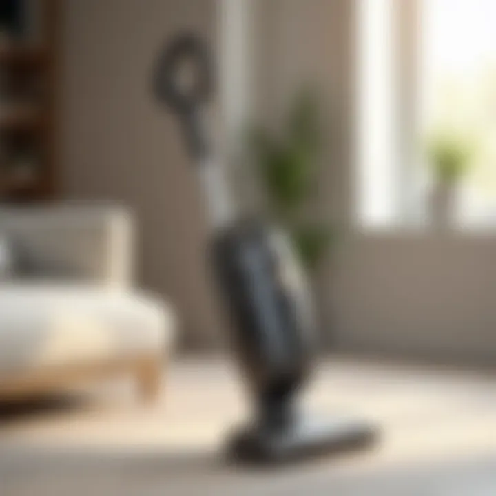 A sleek bagless vacuum cleaner showcasing modern design.