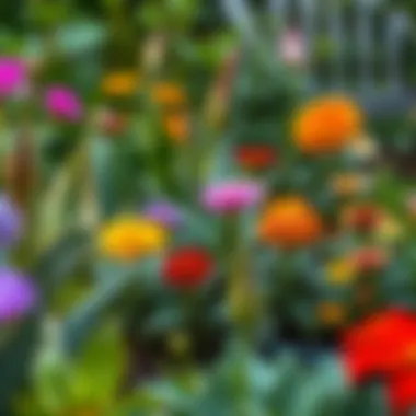Diverse Plant Life in a Vibrant Garden Lush garden with a variety of plants and flowers