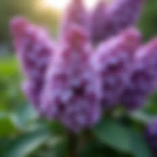 Vibrant lilac flowers in a garden setting