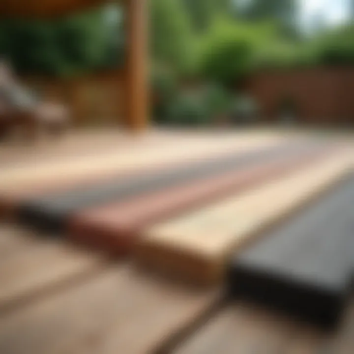 Variety of materials displayed for deck building options