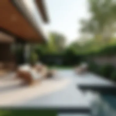 Contemporary Concrete Patio Styles Modern concrete patio with minimalist furniture